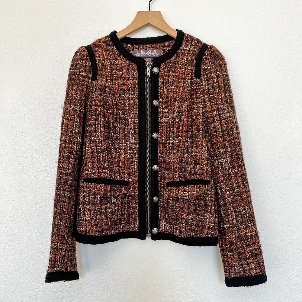 Free People Tweed Bouclé Jacket‎ Quiet Luxury Size 10